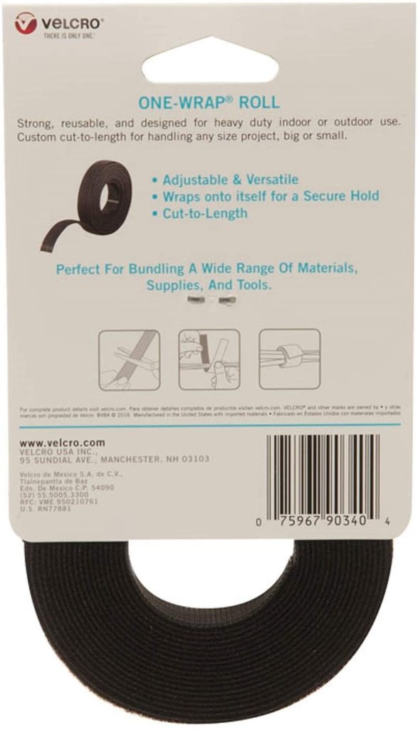 Velcro 1Wrap Roll, Double-Sided Hook and Loop Tape 12' x 3/4 Roll – Cine  Cables