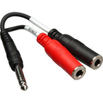 Hosa Stereo 1/4" Male to 2 1/4" Mono Female Cable (6")