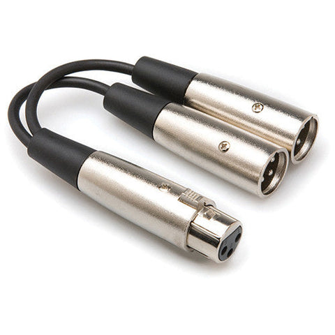 Hosa Technology XLR Female to 2 XLR Male Y-Cable (6") YXM-121