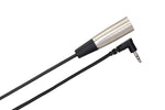 Hosa Microphone Cable Right-Angle 3.5mm TRS to XLR3M (1')